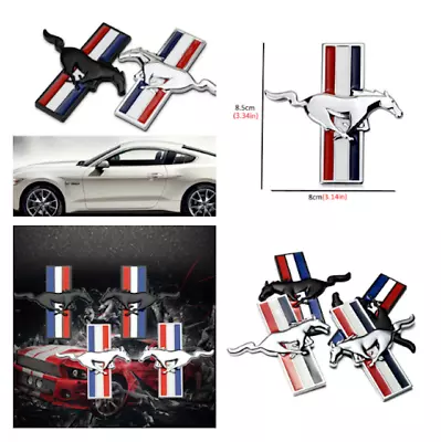 1 Pair (2Pcs) Mustang Horse Side Fender Rear Metal Badge Emblem Sticker • $19.95