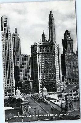 Postcard Chicago IL  Michgan Avenue And Wacker Drive • $4.95