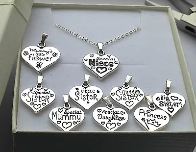 Necklace Chain Choose Your Message Pendant Charm In GIFT BOX • £5.99