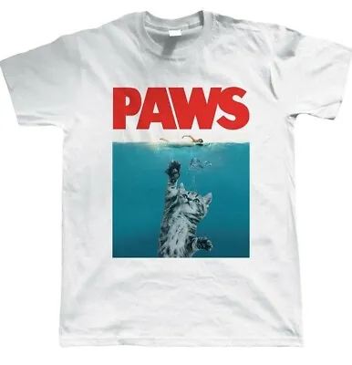 Paws T-shirt Jaws Movie Film Classic Men Women Retro  70s 80s Tee • £6.99