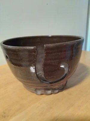 $19.99 • Buy Handmade Wheel Thrown Pottery Stoneware Knitting Bowl  Brown  Never Used