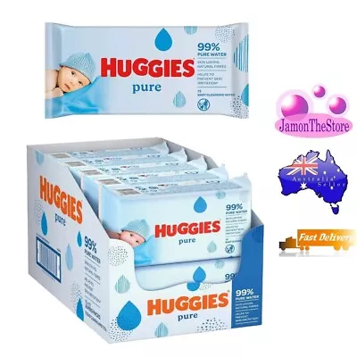 Huggies Pure Baby Wipes Cleansing Wet Wipes 72shts 99% Pure Water • $14