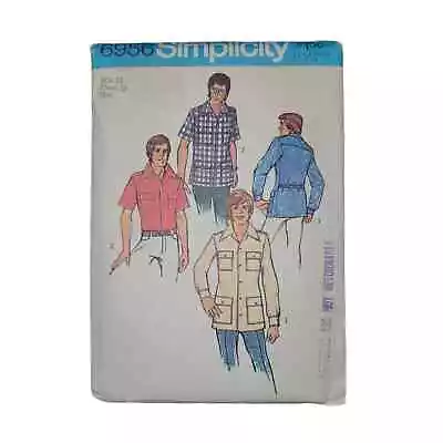 Simplicity Sewing Pattern 6956 Teen Boys & Mens Shirt Vintage Uncut Size 38 • $28