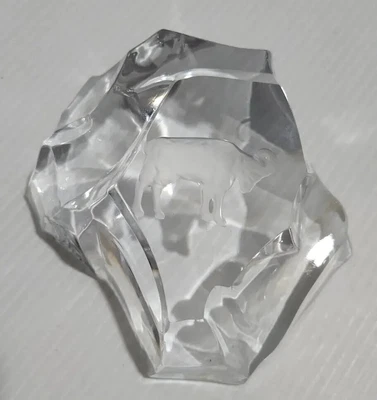 $27.99 • Buy Vintage Val Saint Lambert Crystal RAM ARIES Zodiac Belgium Iceberg Paperweight 