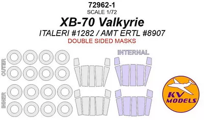 1/72 XB-70 Valkyrie Masking For Italeri #1282 / AMT ERTL #8907 (Double-sided) • $6.85