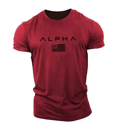 Men's T Shirts Running Shirt Muscle Gym Workout Short Sleeve Fitness Tee Tops • $16.32