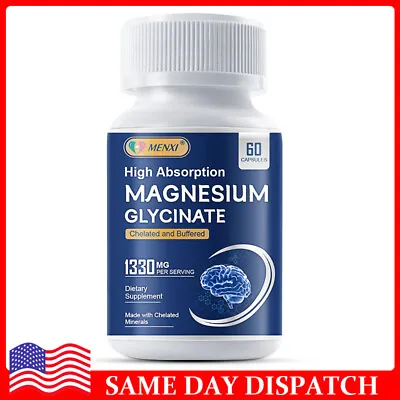 Magnesium Glycinate 1330mg - 60 Capsules For Sleep Stress Relief Support Bone • $12.89