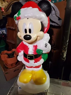 2019 Gemmy Disney Mickey Mouse Santa Christmas BlowMold Yard Light Up Decor 24  • $148