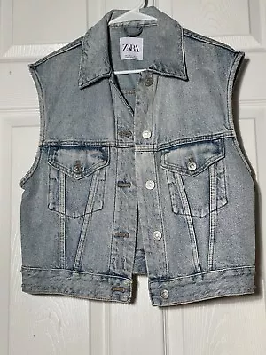 Zara Denim Vest Size Small (Oversized) • $40