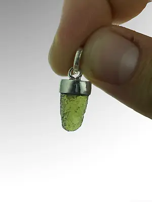 2.22g MOLDAVITE Rough Pendant With SILVER.925 Cap #JM64 • $75.90