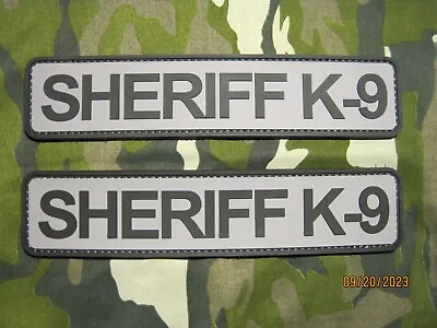 Sheriff K-9 Patch Large Set Grey For Uniforms Bags Harness Kennel Hook Back • $8