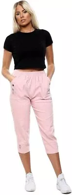 CherryBerry 3/4 Jeans Elasticated Cotton Stretch Capri Cropped 3/4 Trousers 8-24 • £12.99