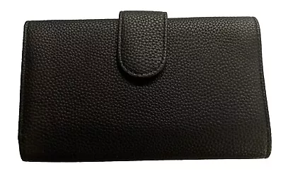 Mundi Fat Leather Organizer Wallet Black • $23.20