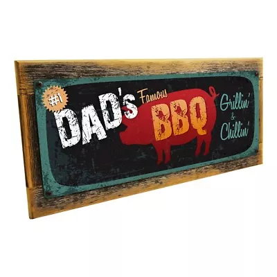Dad's Famous BBQ Metal Sign; Wall Decor For Porch Patio Or Deck • $36.99