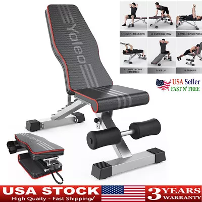 Adjustable Weight Dumbbell Bench Incline Decline Foldable Body Workout Exercise • $79.99