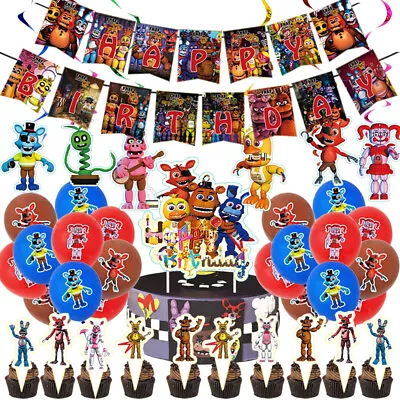 Five Nights At Freddys Birthday Banner Balloons Party Supplies  Decoration Kids • $9.59