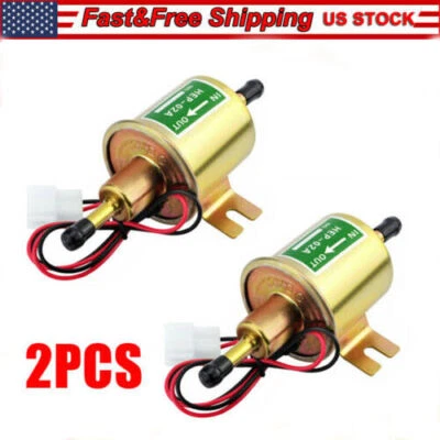 $13.70 • Buy 2 Packs 12V Electric Fuel Pump HEP-02A Universal Inline Low Pressure Gas Diesel