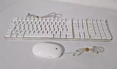 Apple A1243 Keyboard And A1152  Mouse Wired IMac Mac Pro Mac Mini Computer White • £29