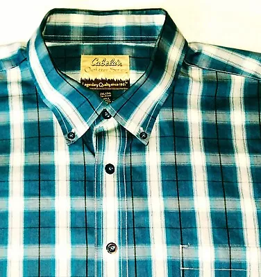 CABELA'S OUTFITTER SERIES MEN'S 2XL TALL Plaid Button Up Long Sleeve Shirt • $19.99