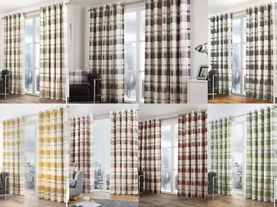 Modern Fusion Balmoral Check Duvet Cover Set / Lined Eyelet Curtains / Cushions • £24.15