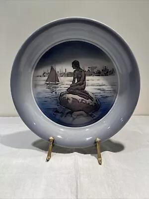 Vintage Royal Copenhagen LANGELINIE Little Mermaid On Rock 8.5  Bowl #3643 • $30