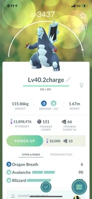 $15 • Buy Baxcalibur Pokemon Trade Go Lv40 Unlocked 2 Charge Master Pvp Pokémon Go