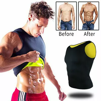 Mens Slimming Body Shaper Belly Chest Compression Vest Girdle T-Shirt Tank Top • $8.99