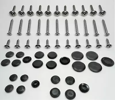 25 FLUSH SHEET METAL PLUGS & 33 CHROME INT SCREWS! FOR FORD CAR/TRUCK 1950s & Up • $16.95
