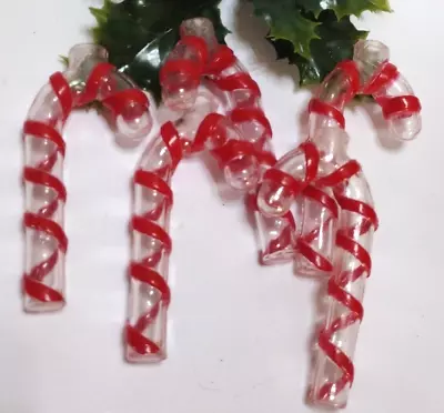 Vintage Christmas Light Covers Lot Of 5 Blow Mold Candy Canes About 3  • $10.77