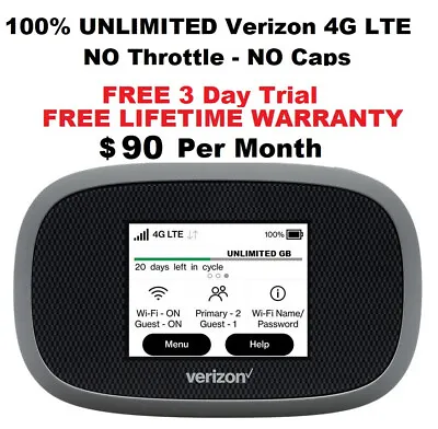 Verizon 8800 UNLIMITED DATA 4G LTE $90/Month RV Internet Home Rural Hotspot • $49.95