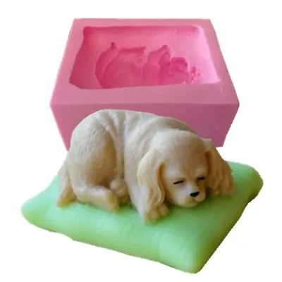 1PC Dog Shape Silicone Mold Pink Rubber Molds Scented Candles DIY Crafts Making • $18.88