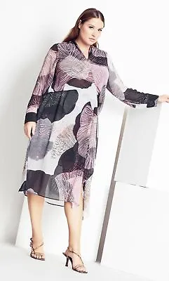 $9.99 • Buy Refinity By City Chic Womens Plus Size Reef Midi Dress Long Sleeve - Black
