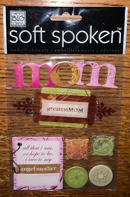 MAMBI Soft Spoken Greatest Mom Angel Family Mommy Mothers Day Scrapbook Stickers • $6