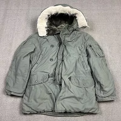 Vintage 80's US Military Parka Jacket N-3B Men's Medium Extreme Cold Weather Fur • $59.96