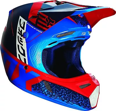 Fox Racing Divizion Men's V3 Motocross Motorcycle Helmet - Red / Medium • $289.97