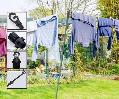 Washing Line Prop Heavy Duty 2.4M Extendable Laundry Clothes Pole Support Rod • £9.49