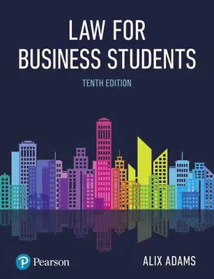 Adams : Law For Business Students P10 Paperback Alix Adams • £5.66