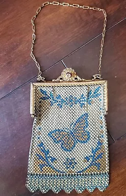 Antique Art Nouveau Deco Pearl Enamel Chain Mail ELSAH Purse • $225