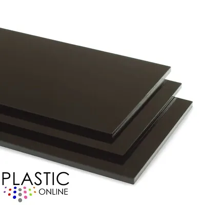 Black Colour Perspex Cast Acrylic Sheet Plastic Material Panel Cut To Size • £0.99