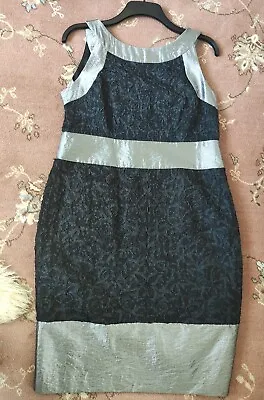 COAST ~ Silver & Black Sleeveless Party DRESS ~ Size 16. Worn Once • £18.99