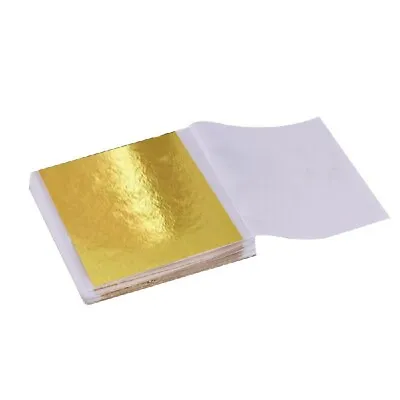 100 X Diy Gold Silver Leaf Foil Sheets Gilding Art Craft Metallic Transfer Paper • £3.99