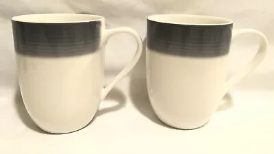 Villeroy & Boch “1748” White/Grey Striped Band-Porcelain Coffee Mugs (Qty.2) • $25