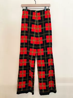 Vintage 1960s MR DINO Mid Century Modern Plaid Print Pants XS • $40