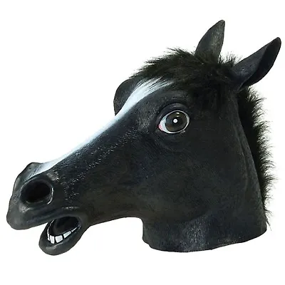 £27 • Buy Horse Head Mask Animal Rubber Adult Creepy Costume Prop Halloween Cosplay Party