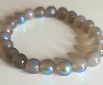 £2.49 • Buy Moonstone Crystal Gemstone Bracelet Bead Stone Stretch Jewellery Healing