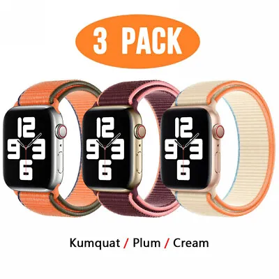 $12.99 • Buy 3 PACK Nylon Sport Band Strap For Apple Watch Series 7 6 5 4 1 45 44mm IWatch SE
