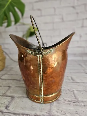 £27.99 • Buy Vintage Copper And Brass Coal Scuttle Bucket With Handle