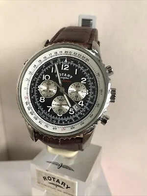 £69.99 • Buy Rotary Men’s Chronospeed Chronograph Brown Leather Strap Watch GB03351/19