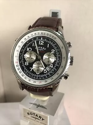 £69.99 • Buy Rotary Men’s Chronospeed Chronograph Brown Leather Strap Watch GB03351/19