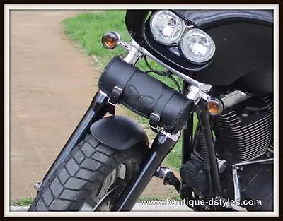 Leather Saddlebag Round Skull (Custom Harley Shadow Intruder Virago VN Sportster • $55.66